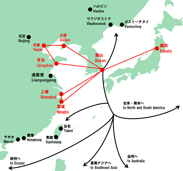 定期コンテナ航路図
